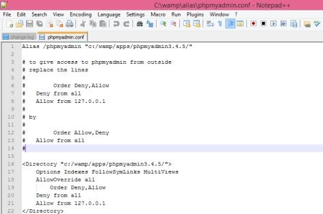 Open file php my admin